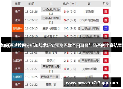 如何通过数据分析和战术研究预测巴黎圣日耳曼与马赛的比赛结果