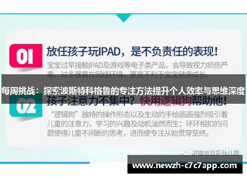 每周挑战：探索波斯特科格鲁的专注方法提升个人效率与思维深度